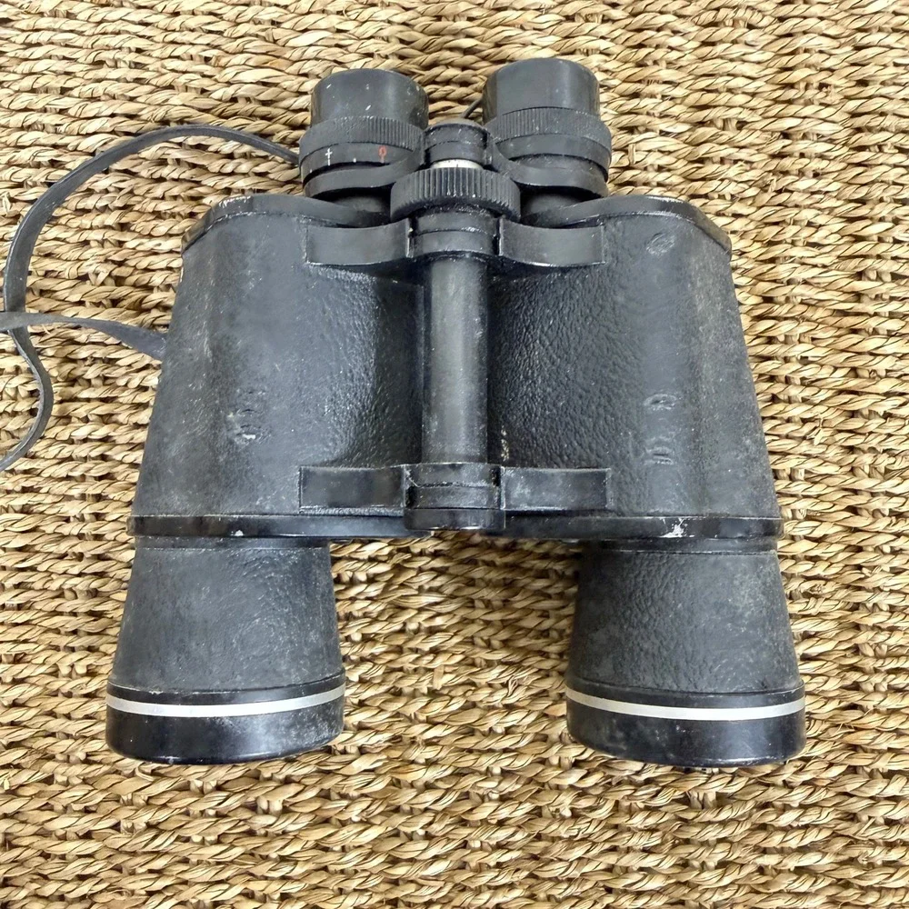 Vintage‎ Sears Binoculars Black 7x50mm Model 6204 Coated Optics Japan